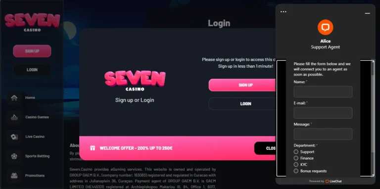 Support at Seven Casino