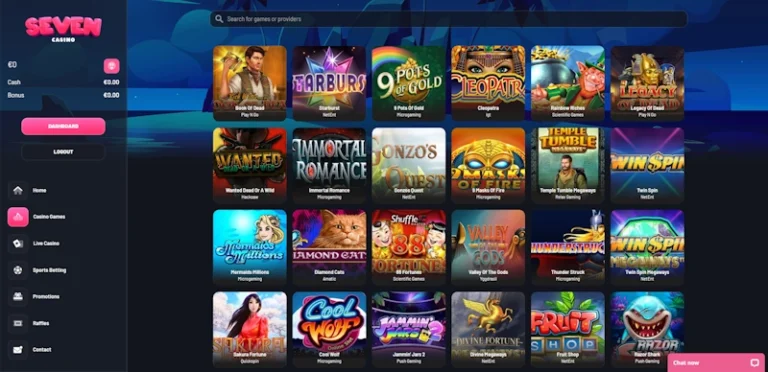 Top games at Seven Casino
