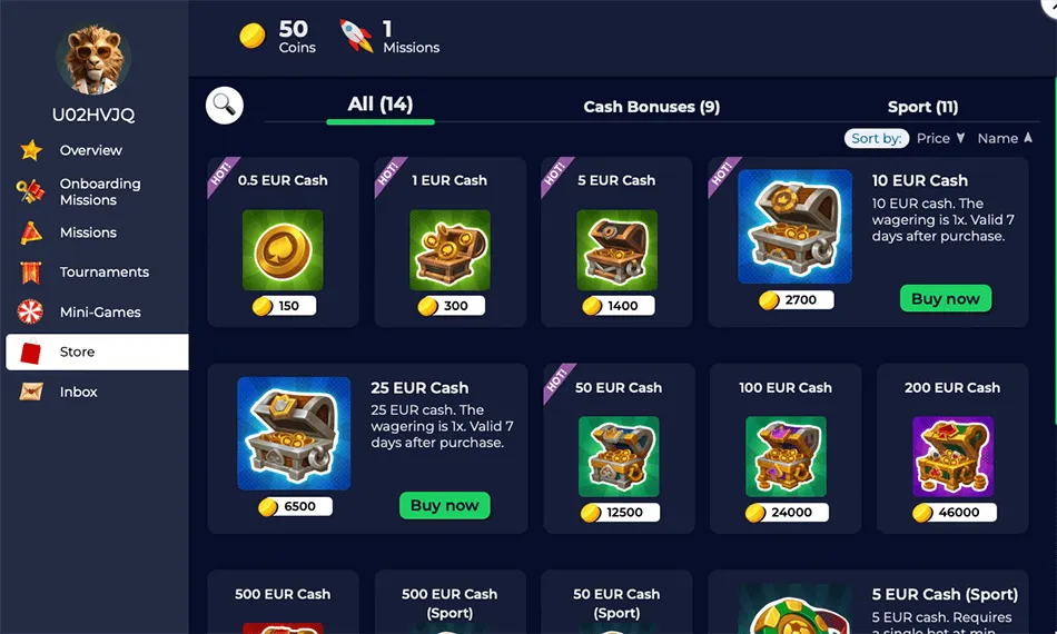 NineWin Casino store