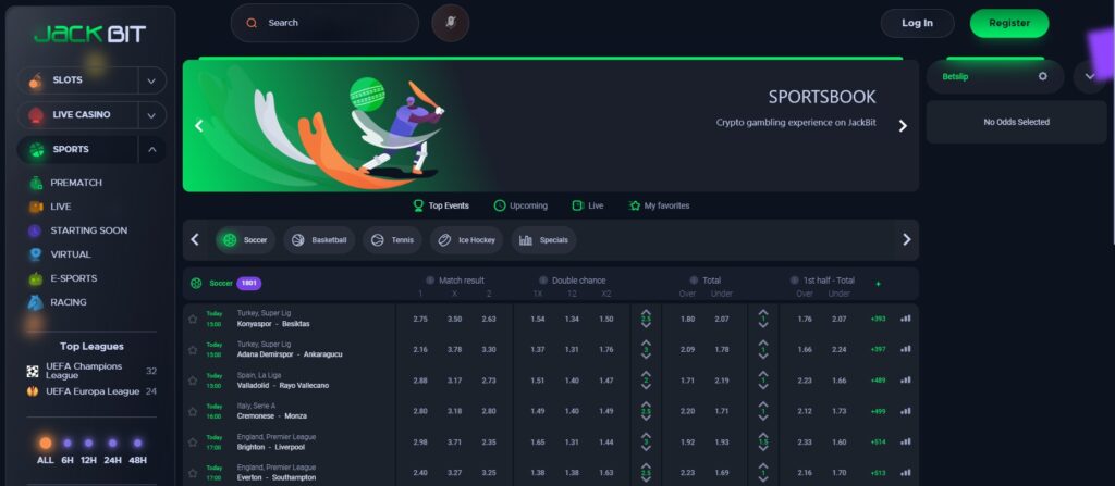Betting at Jackbit Casino