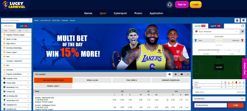 Betting at Lucky Carnival Casino
