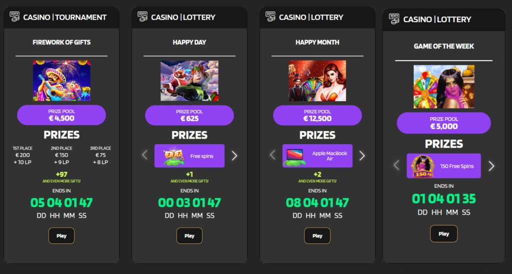 Check lotttery cards on Lucky Manor Casino