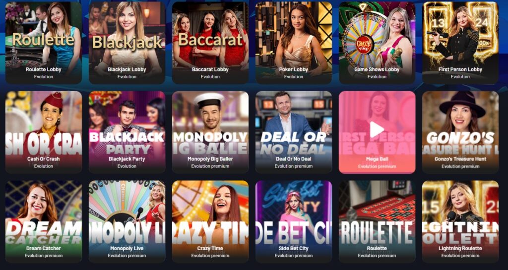 Live games at Seven Casino