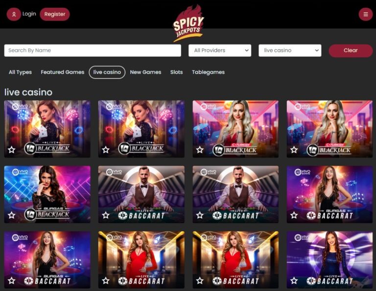 Spicy Jackpots Casino live games