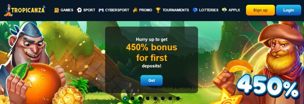 Tropicanza Casino bonus banner