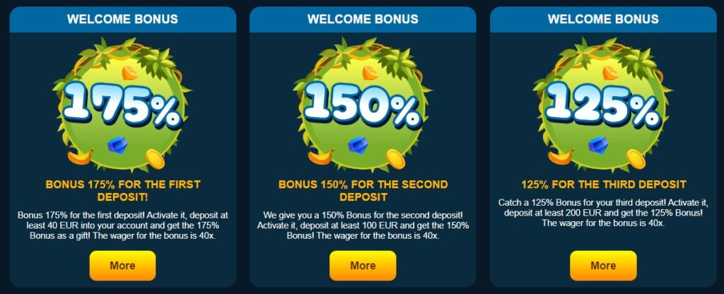 Bonus offers by Tropicanza Casino